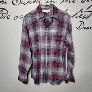 Old Navy Men's Long Sleeve Plaid Everyday Shirt Regular Fit Built In Flex